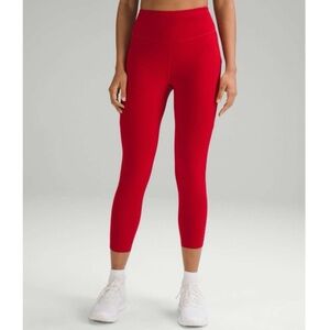 Lululemon Fast & Free High Rise Tights Leggings Reflective Dark Red Size 2 NWT